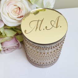 Bomboniera matrimonio candela ambra personalizzabile